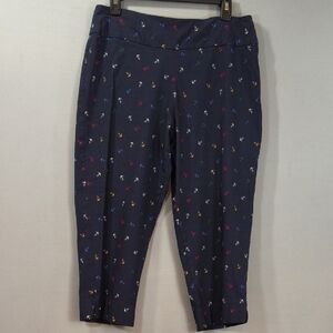 Zac& Rachel Jolly Anchors Pull On Navy Ankle Pants Size 14
